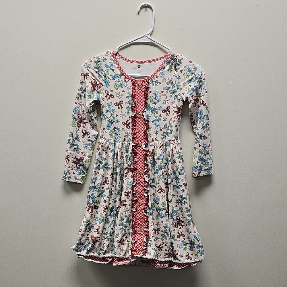 Floral Long Sleeve Kids Casual Dress